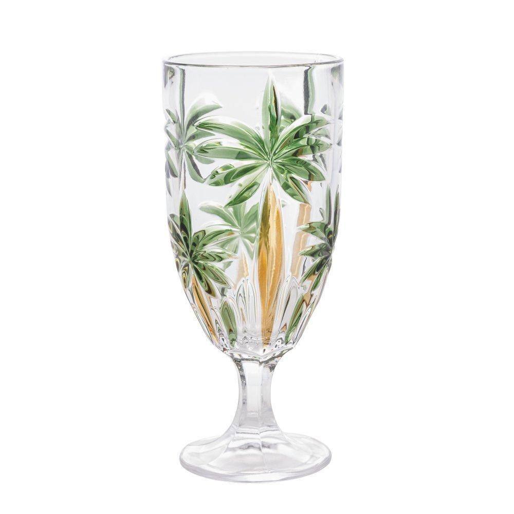 Jogo de 6 Taças Wolff Palm Tree de Cristal Verde 450ml