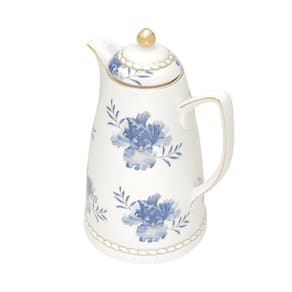 Garrafa Térmica Wolff Floral de Porcelana Branco 900ml