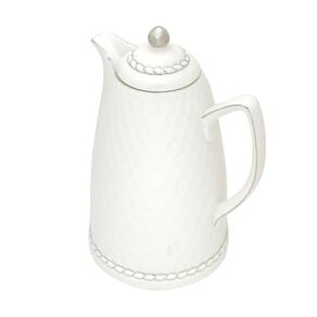 Garrafa Térmica Wolff de Porcelana Branco Prata 900ml
