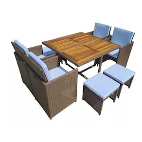 Conjunto Rattan 8 Pessoas Jardim Varanda Premium - Monaco