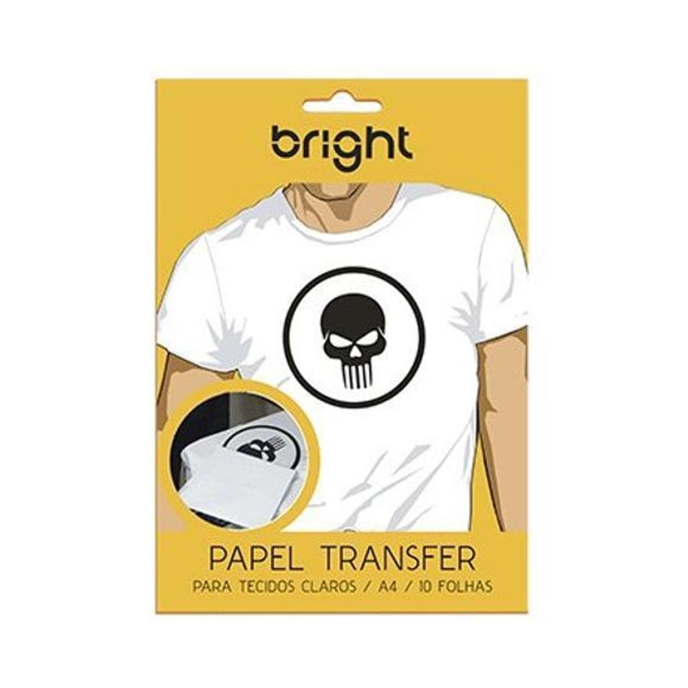 Papel Transfer A4 Tecidos Claros Bright Branco - 10 Folhas