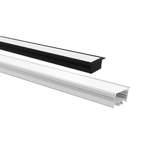 Perfil de Embutir Taschibra Para Fita de Led Zenith 62 Com 1,5 Metros Preto