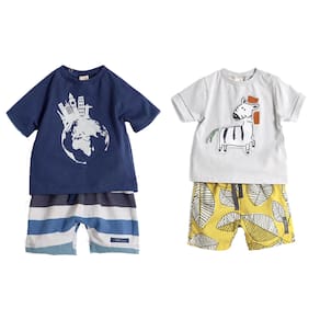 Conjunto - Short/Camiseta - M 6 a 9 Meses Green - 4 peças