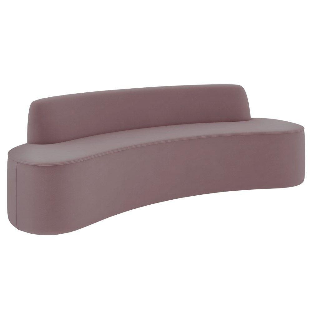 Sofá 4 Lugares para Sala de Estar Living 260cm Koane D06 Veludo Rosa - Mpozenato