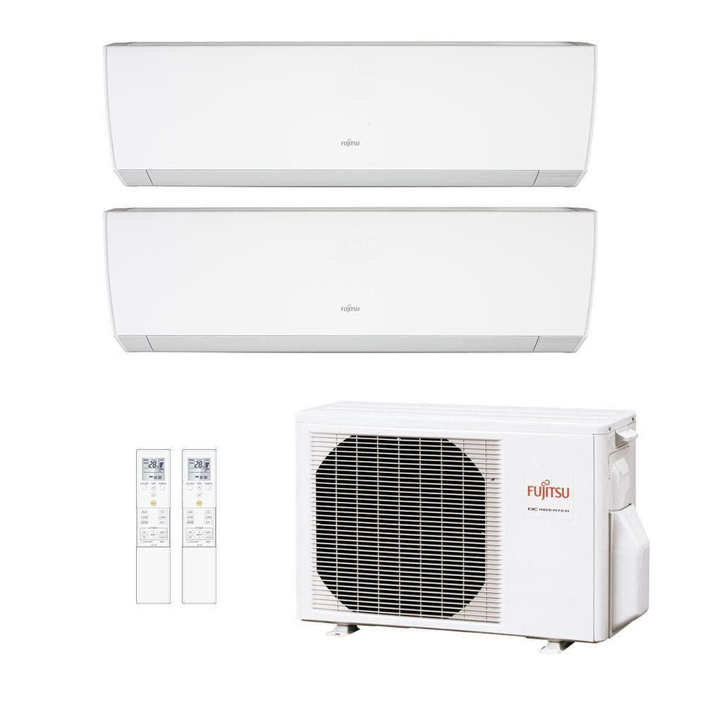 Ar-Condicionado Multi Split Inverter Fujitsu 18.000 BTUs (1x Evap HW Via 7.000 + 1x Evap HW 9.000) Quente/Frio 220V