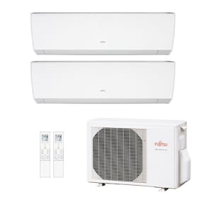Ar-Condicionado Multi Split Inverter Fujitsu 18.000 BTUs (1x Evap HW Via 7.000 + 1x Evap HW 9.000) Quente/Frio 220V