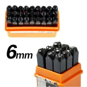 Kit Jogo 36 Peças Marcador Punção de Gravação Alfabeto Algarismo 6mm Letra e Número - Starfer