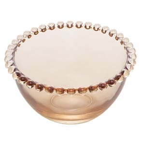 Jogo de 4 Bowls Wolff Pearl de Cristal Âmbar 8cm