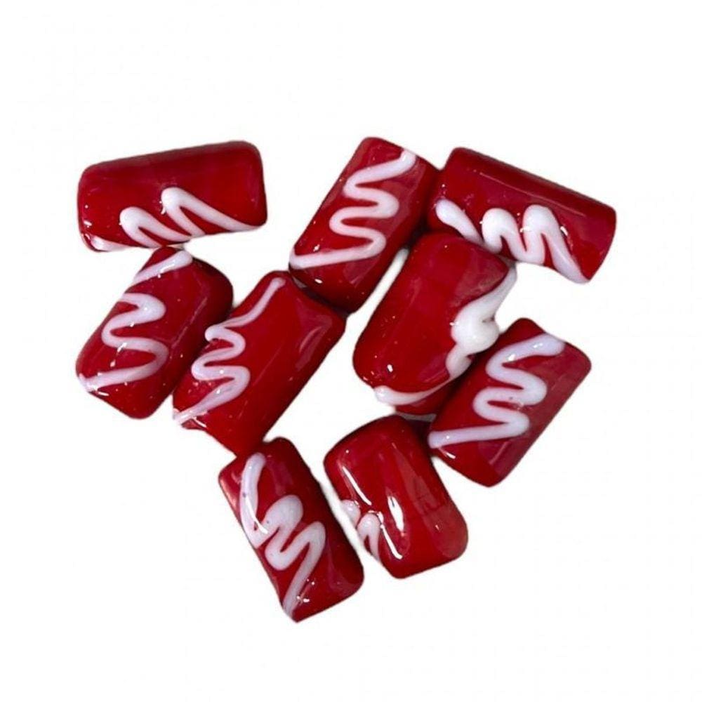 Kit Com 10 Firmas Desenhada 17Mm Iansã Vermelha Murano