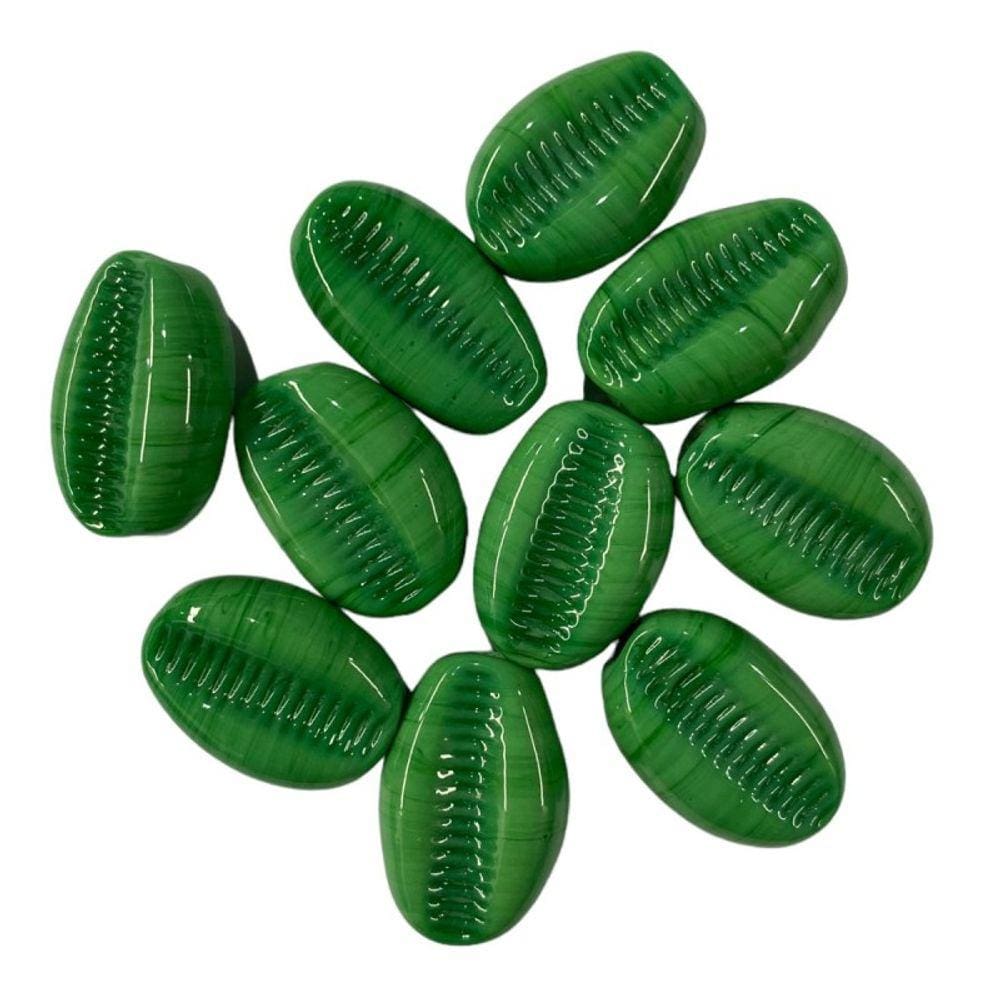 Kit c/ 10 Firmas de Buzios 22 mm Verde Murano Guias