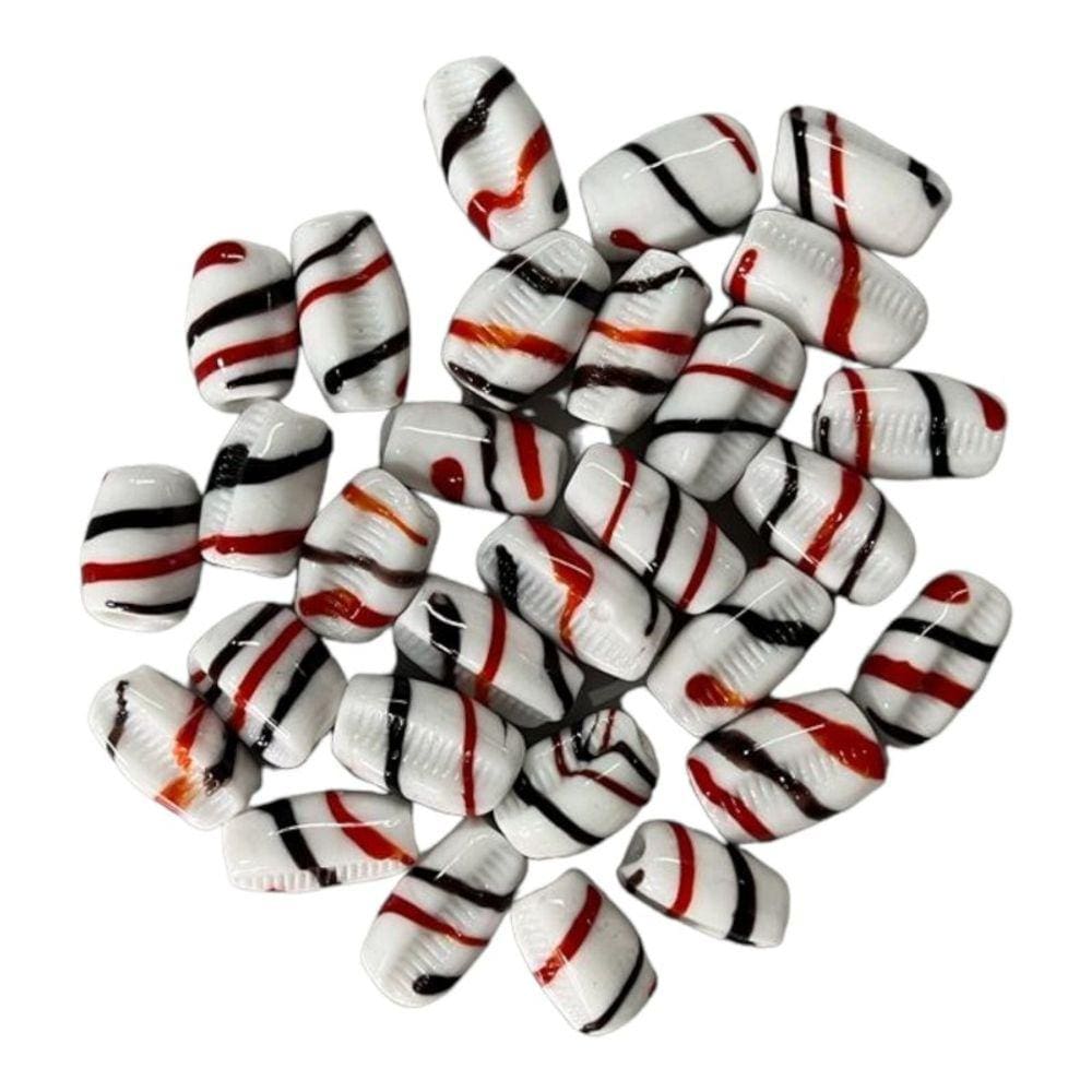 Kit c/ 10 Firmas Búzios 22 mm Branco Verm Preto Murano Guias
