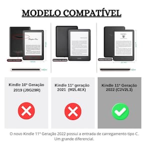 Case Couro Estampada Para Kindle Básico 11 Geração C2V2L3