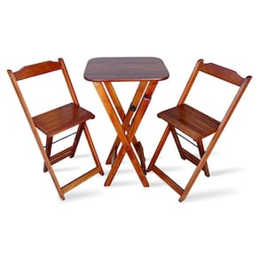 Conjunto Dobrável Bistrô Imbuia de Mesa com 2 Cadeiras - Tarimatã