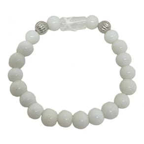 Pulseira Xango Firma Branco Ayra Cristal e Silicone