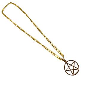 Corrente Pentagrama 3 cm Dourado em Metal
