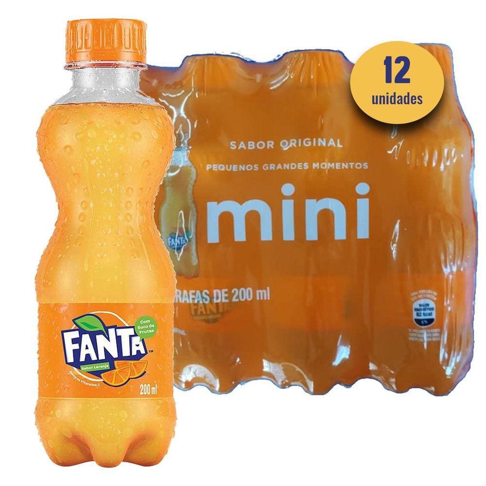 Fanta Laranja Pet 200Ml 12 Unidades