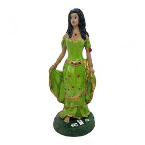 Escultura Cigana Esmeralda Umbanda Verde Clara 23 cm Resina