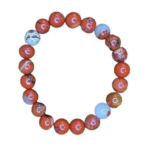 Pulseira Pedra Jaspe Vermelha 8 mm Paz e Fertilidade