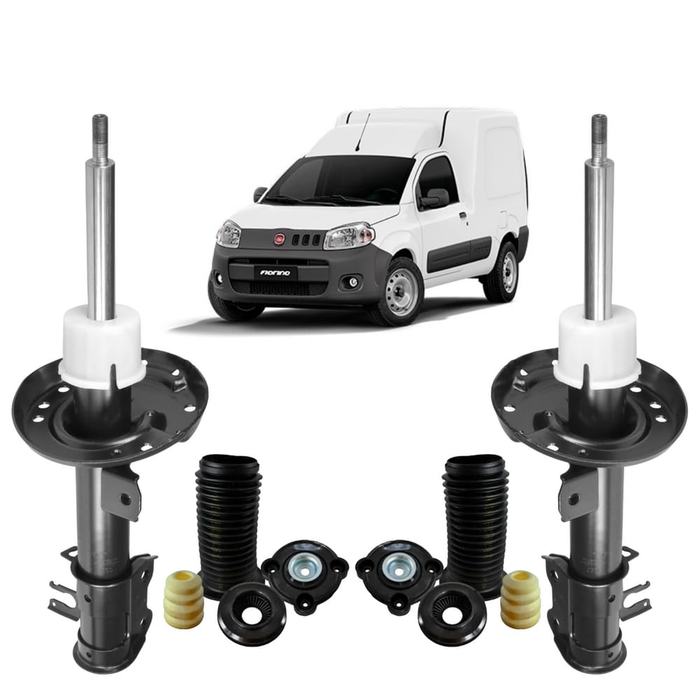 Par Amortecedor Nakata Fiat Fiorino 2013 A 2015 + Kit Batente Dianteiro