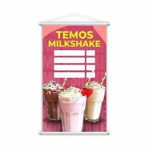Banner Temos Milkshake Diversos Sabores Preço 60X40Cm