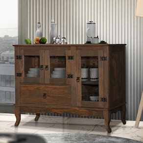Balcão Madeira Maciça 3 Portas 1 Gaveta Imbuia Adira Shop Jm