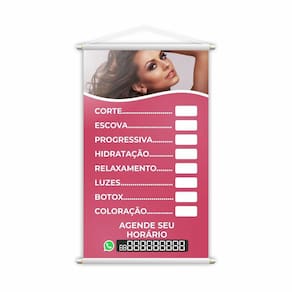 Banner Salão De Beleza Cabeleireiro Corte Escova 60X40Cm
