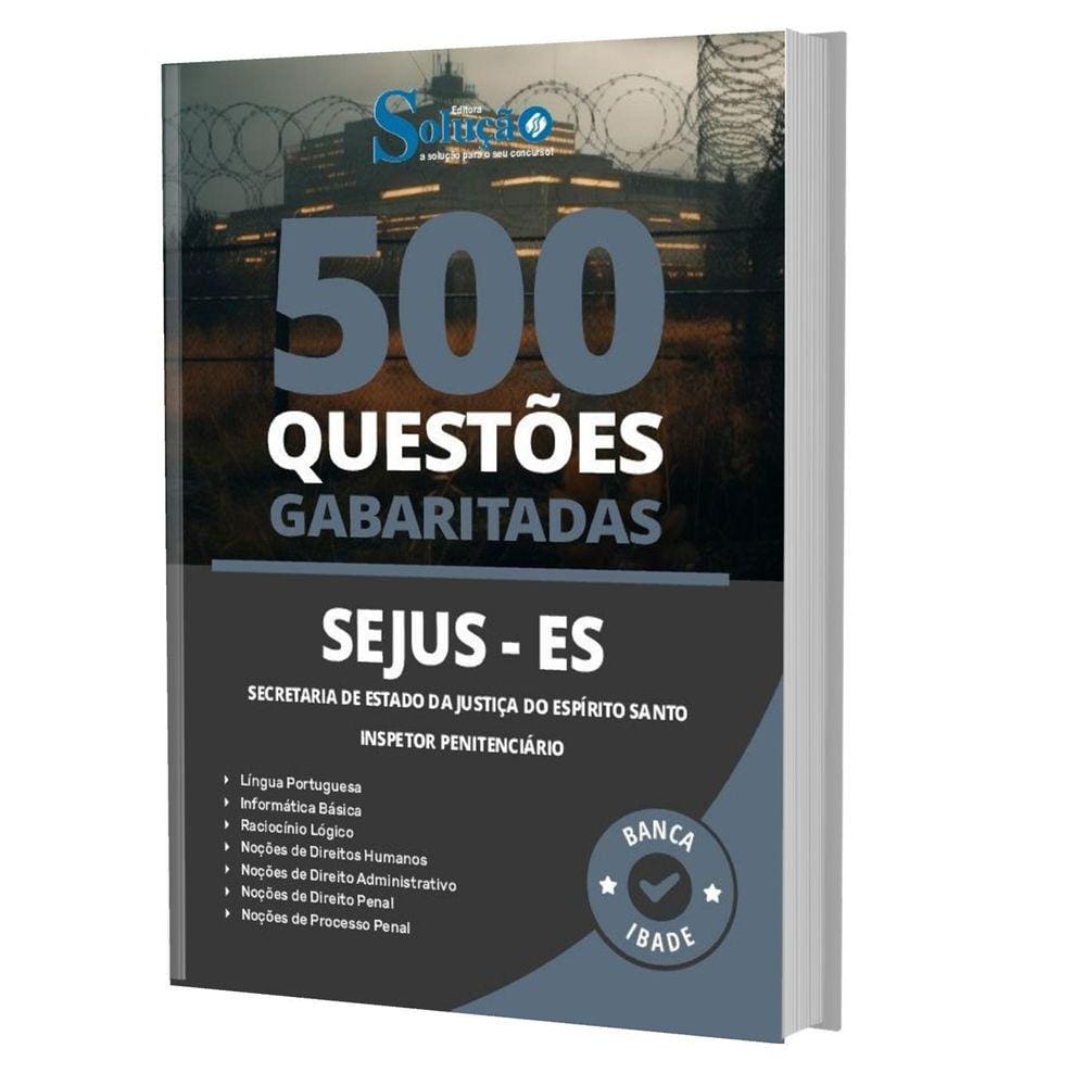 Caderno De Testes Sejus-Es 2023 - Inspetor Penitenciário