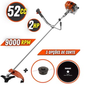 Aparador de Grama Á Gasolina Tekna RL520AC TK 52cc Com KIT Completo de Multifunções de Corte Faca 3 Pontas, Disco 80 Dentes e Carretel Fio Nylon