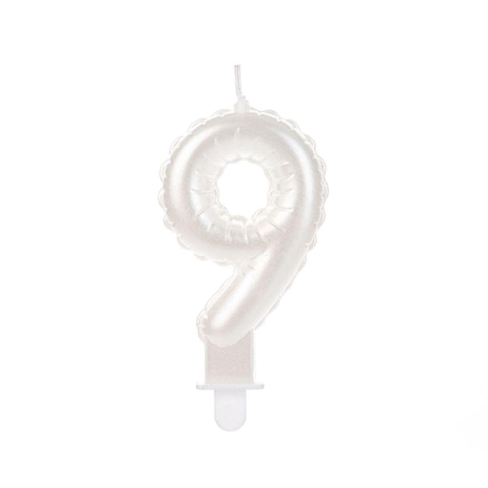 Vela Balão Branca Número 9 Silverfestas