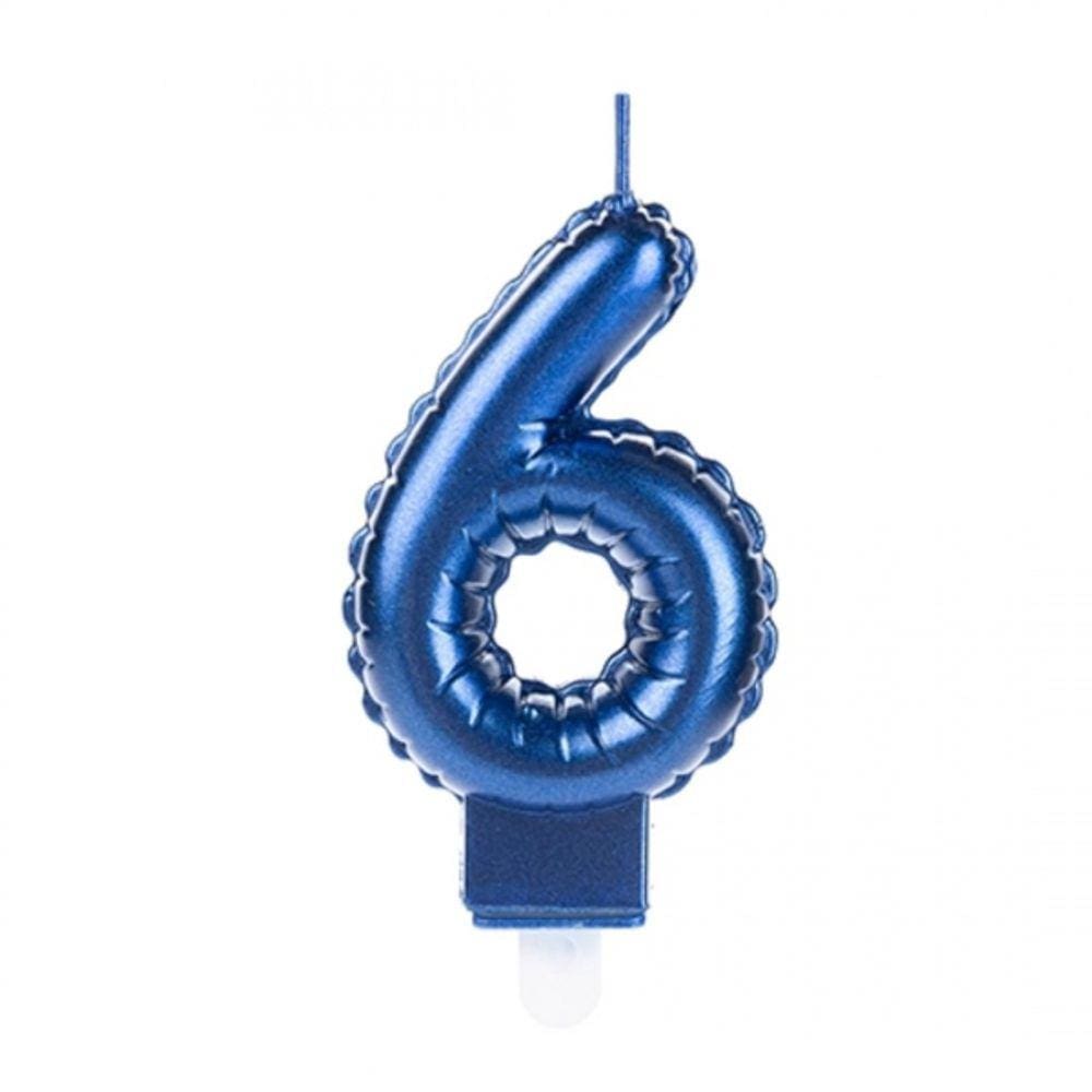 Vela Balão Azul Número 6 Silverfestas