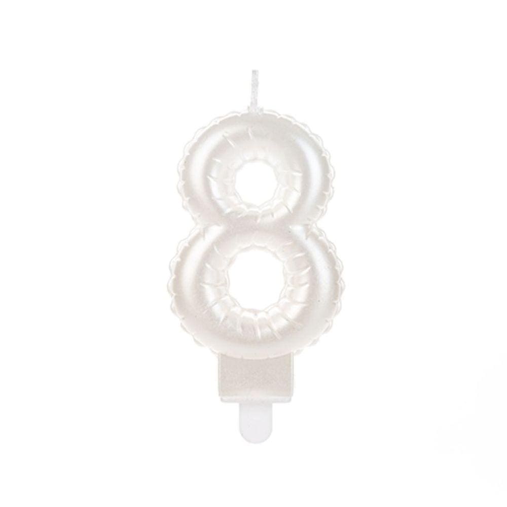 Vela Balão Branca Número 8 Silverfestas