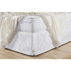 Saia Box Madri Super King Microfibra Matelado Branco