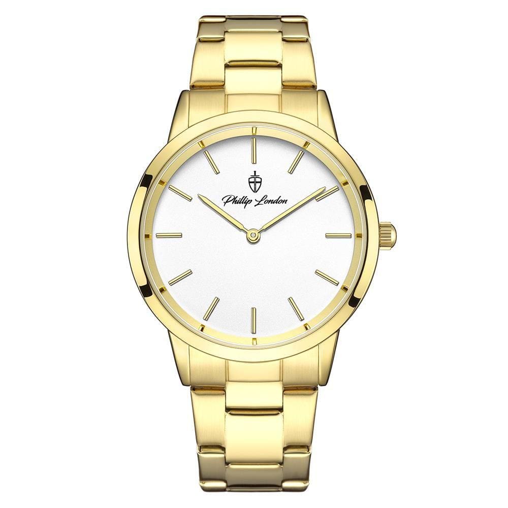 Relógio Phillip London Masculino Ref: Pl80377145m Br N Casual Dourado