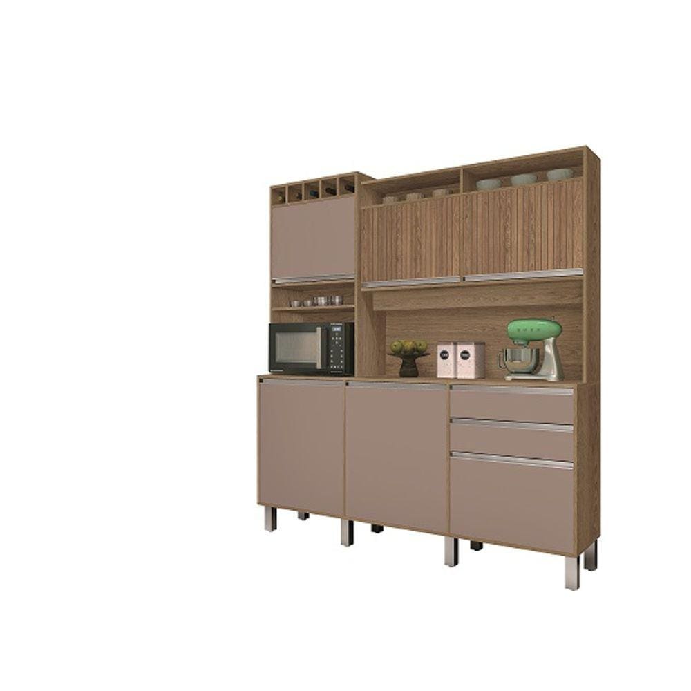 Kit Cozinha Smart 6 Portas Ripado Freijó/Connect – Vitamov