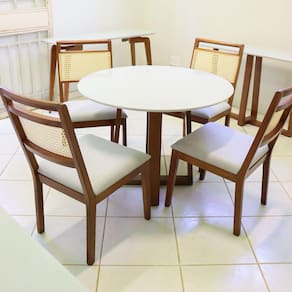 Sala de Jantar Completa com 4 Cadeiras 0,90x0,90 metro - Atlas Luna - Art Salas