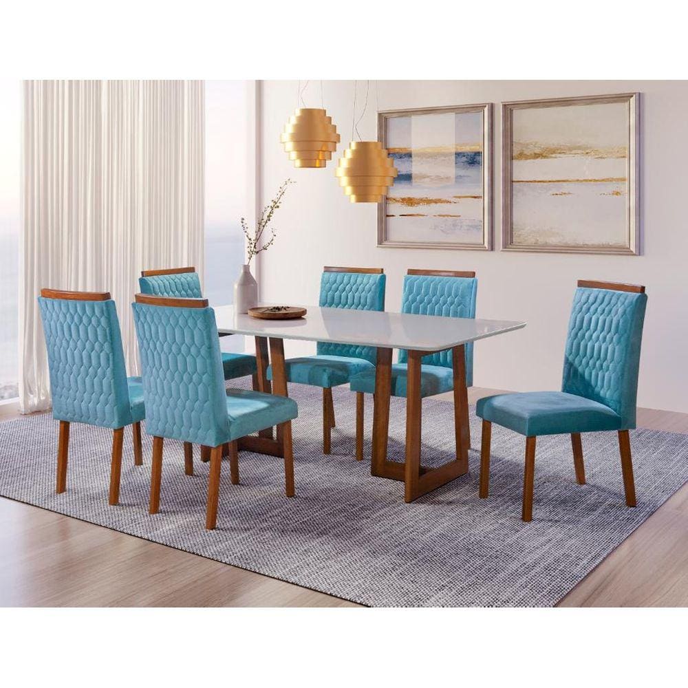 Sala de Jantar Completa com 6 Cadeiras 1,80x0,90m - Sparta - Art Salas