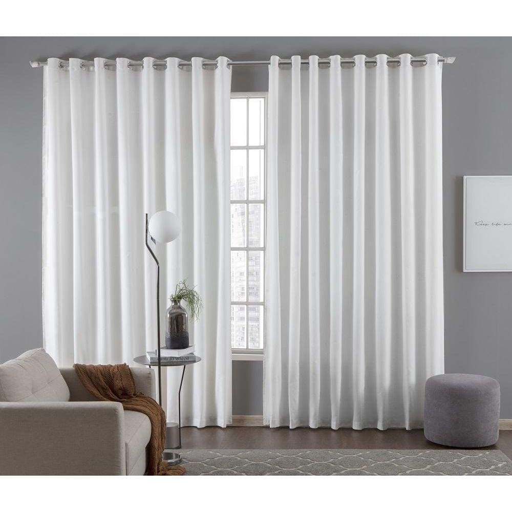 Cortina Para Sala E Quarto Madras 3,00x2,30M Branco