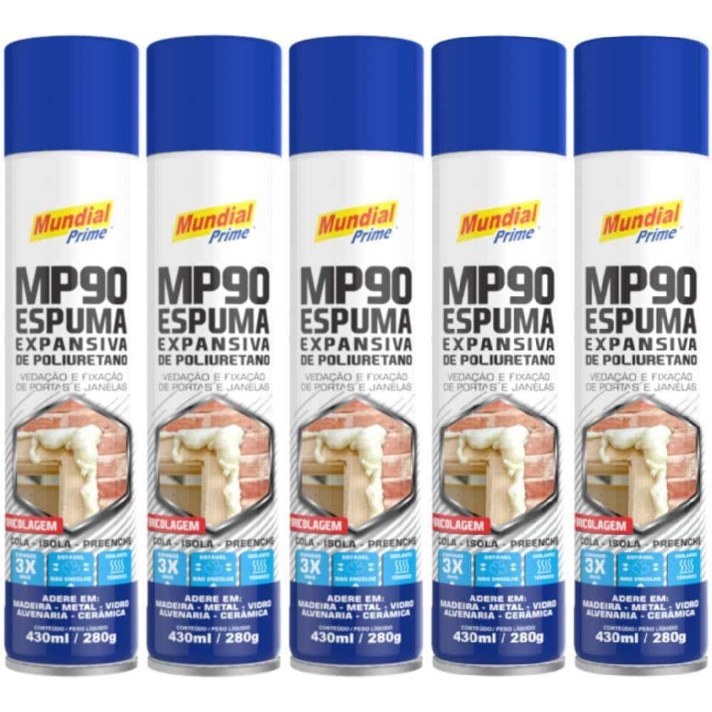 Espuma Bricolagem 430 ml com 5 Unidades MUNDIAL PRIME