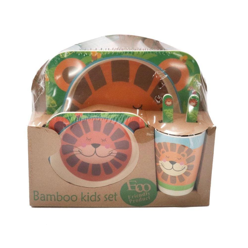 Kit Infantil p/ Refeição 5Pçs Bamboo Leão N214677-4 -Quanhe