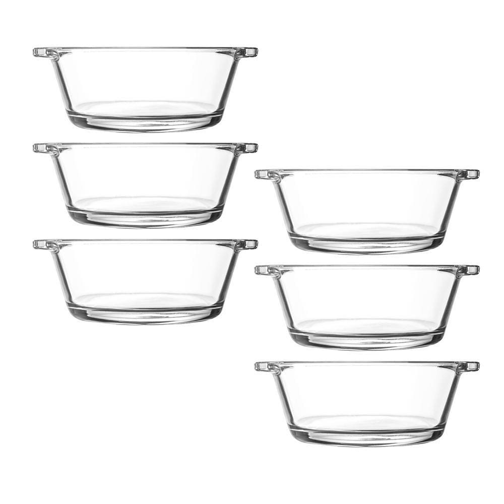 Jogo 6 Petisqueiras Redonda Vidro Casual 100Ml Class Home
