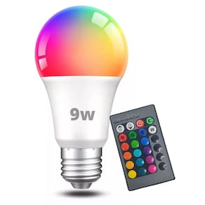 Lampada Led RGB 16 Cores 9W Multicolorida Ajustavel Controle Regulavel Luzes E27 Decoraçao Sala Quarto Salao
