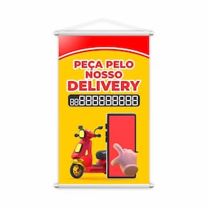 Banner Peça Pela Delivery Telefone Contato Motoboy 80x50cm
