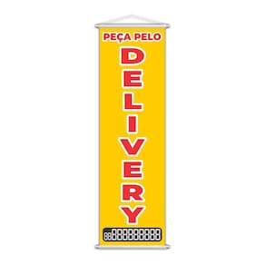 Banner Peça Pela Delivery Telefone Contato Motoboy 100x30cm