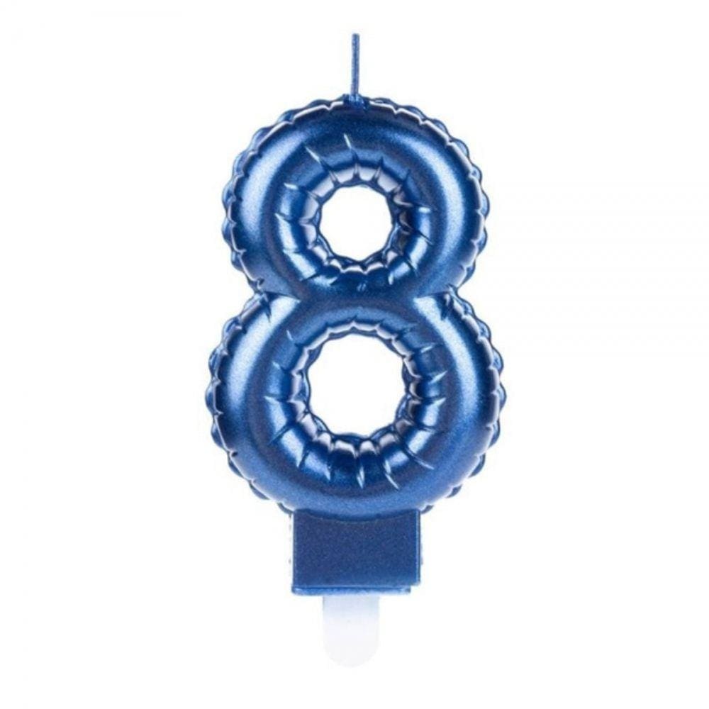 Vela Balão Azul Número 8 Silverfestas