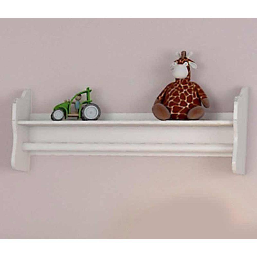 Nicho para Quarto Infantil Manu com Prateleira e Cabideiro 100% MDF Cor Branco Brilho - Canaã Baby