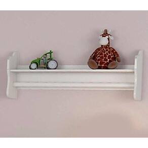 Nicho para Quarto Infantil Manu com Prateleira e Cabideiro 100% MDF Cor Branco Brilho - Canaã Baby