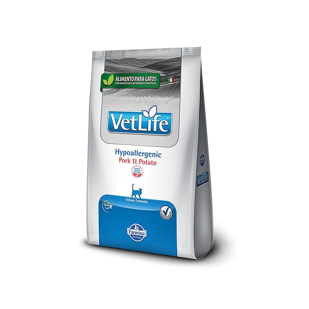 Ração Vet Life Gatos Hypoallergenic Porco e Batata 2kg