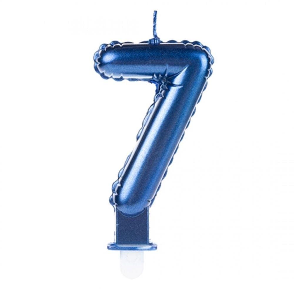 Vela Balão Azul Número 7 Silverfestas