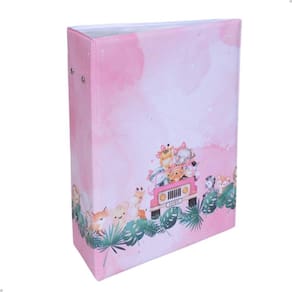 Álbum Fotográfico Para 500 Fotos 10x15 - SAFARI ROSA - Infantil Bebê Selva Animais