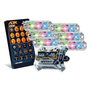 Kit Strobo AJK RGB Rítmico 3.0 + 6 Faróis 6W